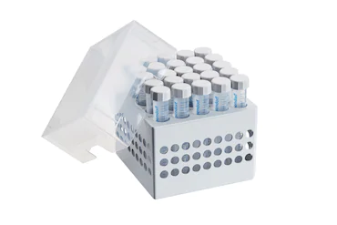 艾本德儲存盒 5 × 5, 可放置 25  個試管，15  mL，2  件，高 127  mm，5  英寸，聚丙烯材料，可耐受最低 -86  °C，可高溫高壓滅菌，帶蓋子并具有數(shù)字字母標識